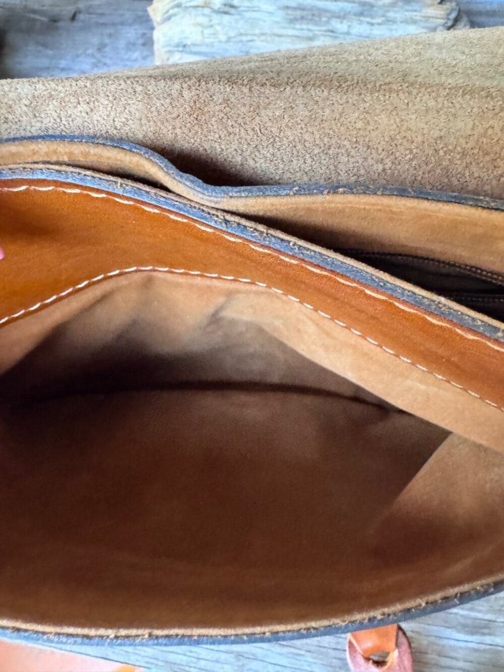 Patricia Nash Tooled Leather Saddle Crossbody Bag Brown Braided Strap Whipstitch - Picture 4 of 8